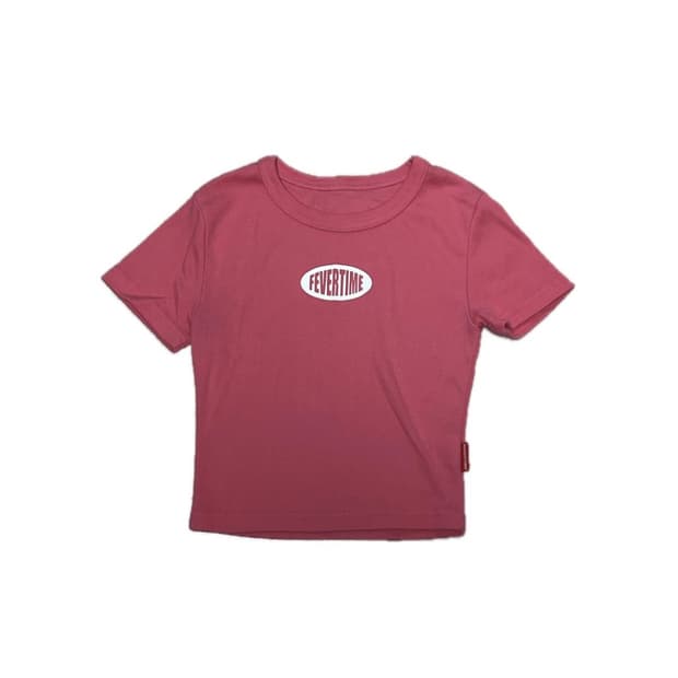 핫핑크 반팔 크롭티