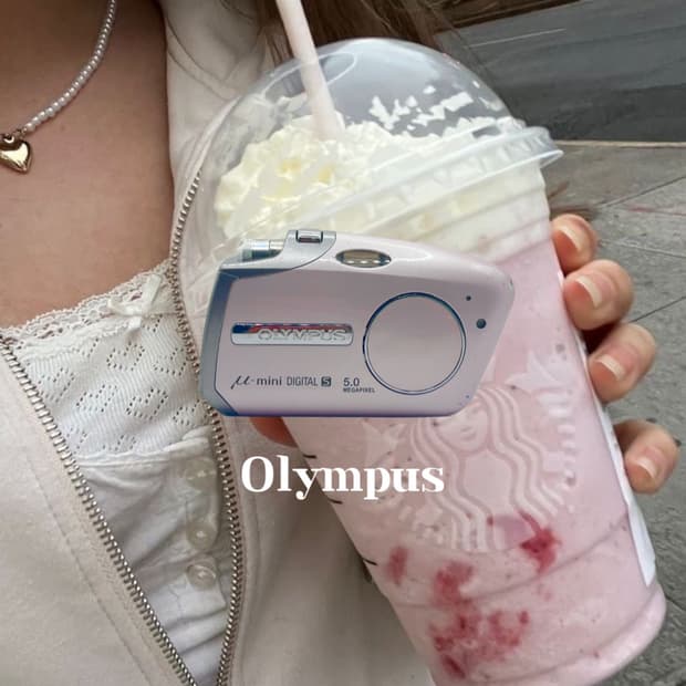 올림푸스 뮤 미니 핑크 빈티지디카 디지털카메라