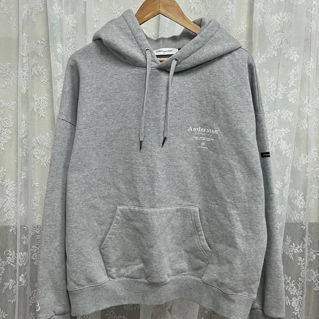 XL) 앤더슨벨 기모 후드 티셔츠 그레이