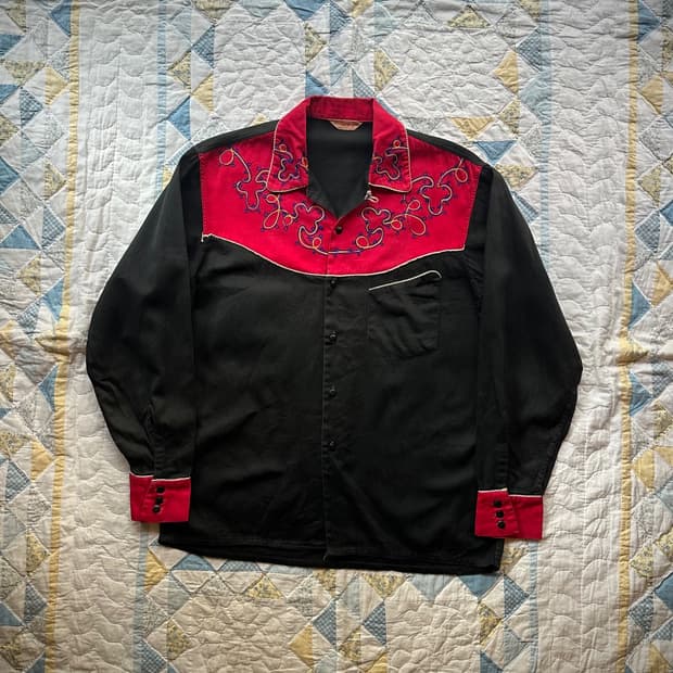 40s USA VTG Chain Stitch Western Shirt