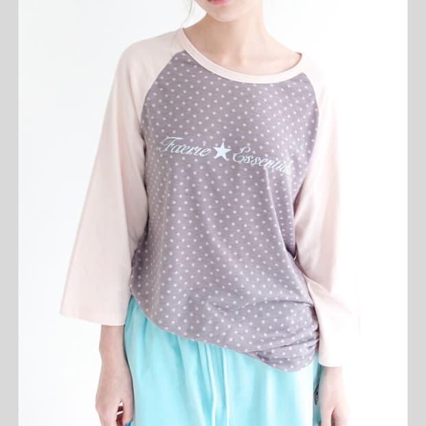 ★[F.E.E.S] dot raglan sleeve top (pink)