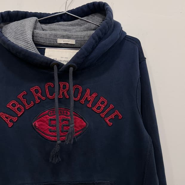 아베크롬비 머슬핏 자수로고 헤비코튼 후드티