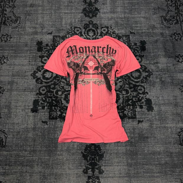 Monarchy 00s skull gothic printing t shi
