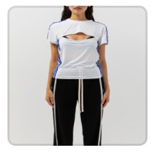 8division cutout white tee 사이즈 free