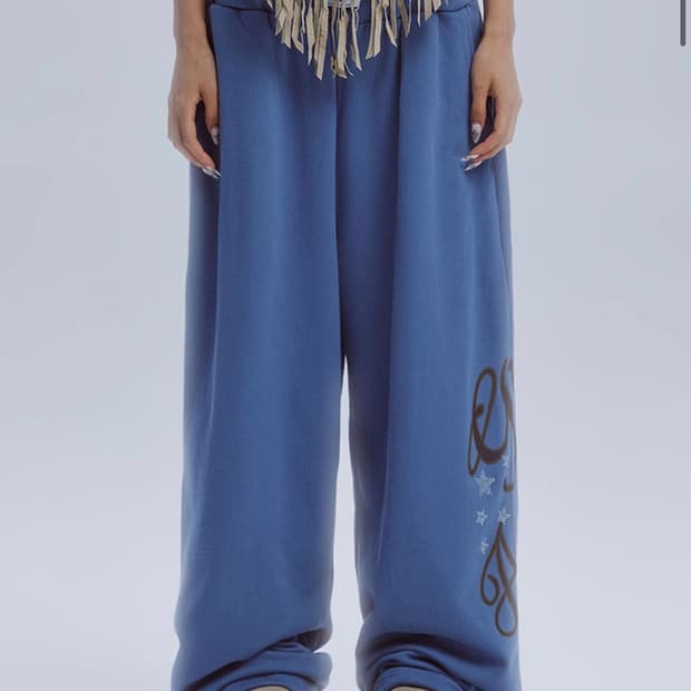 길라아카이브 레터링 로고 스웨트팬츠 스카이블루