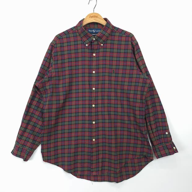 남성 랄프 로렌 Ralph Lauren 클래식핏 체크 셔츠 L