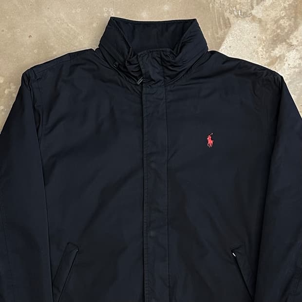 L 폴로랄프로렌 내장후드 블랙 폴리쉘 페리 자켓