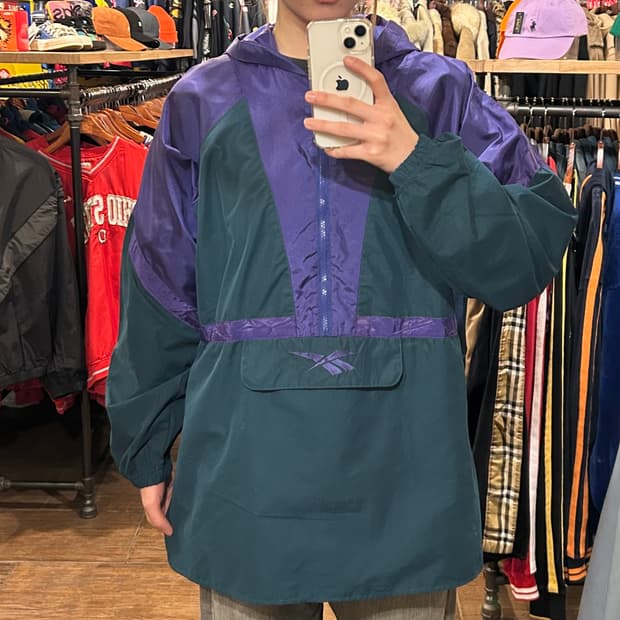 [HI] 리복 후드 아노락 퍼플&그린