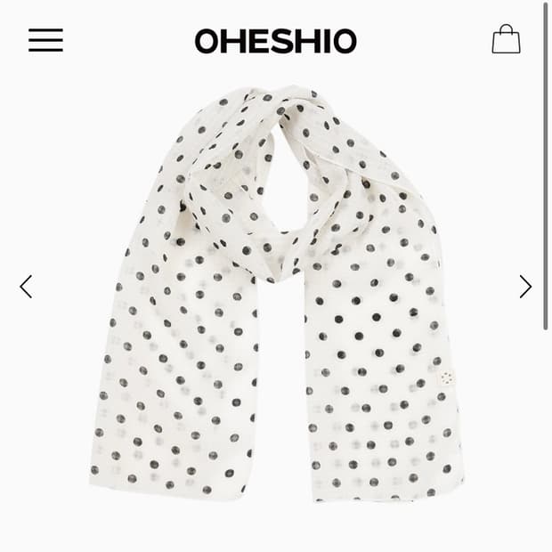 오헤시오 도트 쉬어 스카프 머플러 화이트