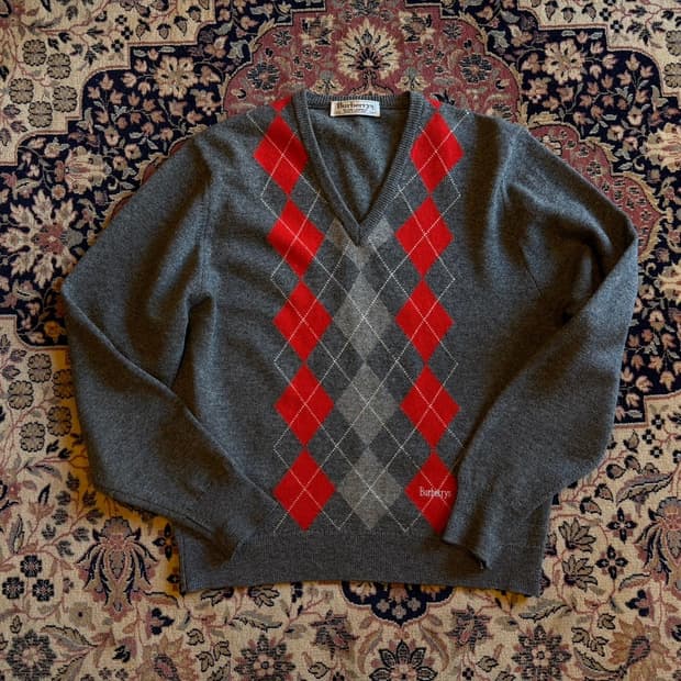 버버리 램스울 아가일 니트 105