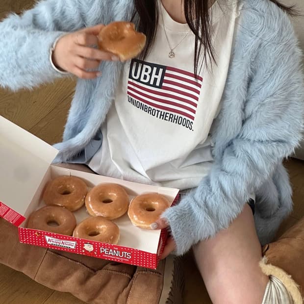 헤더먼트 테디가디건 아이스블루 새상품