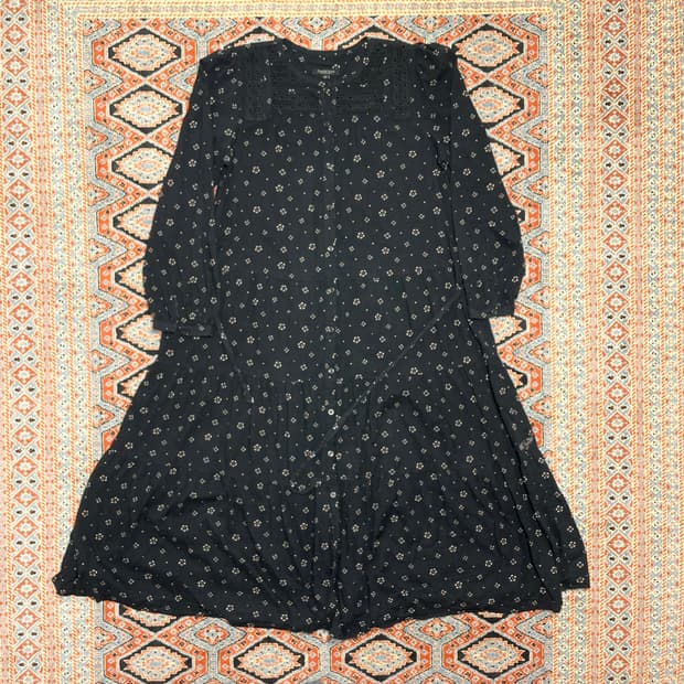 써스데이아일랜드 블랙 캉캉 롱 원피스 여성M