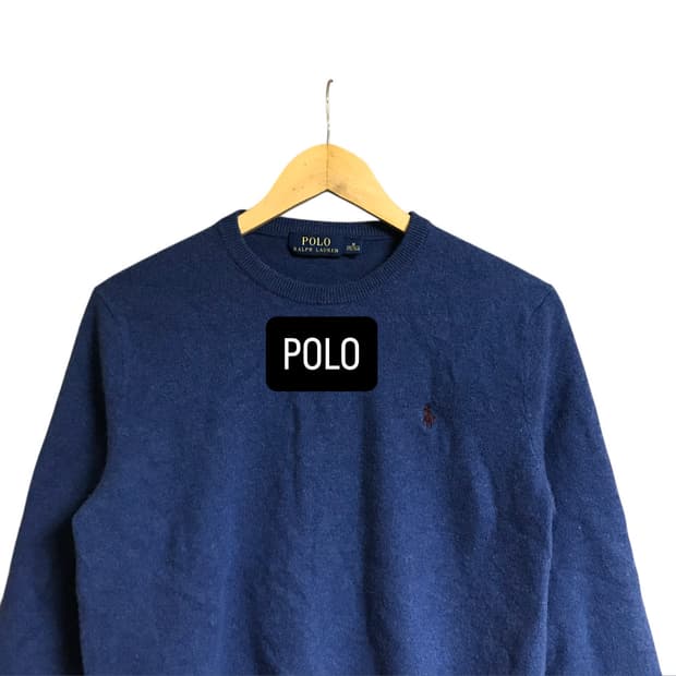 폴로 랄프로렌 파랑 라운드니트