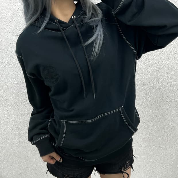 컨버스 스티치 블랙 후드 L