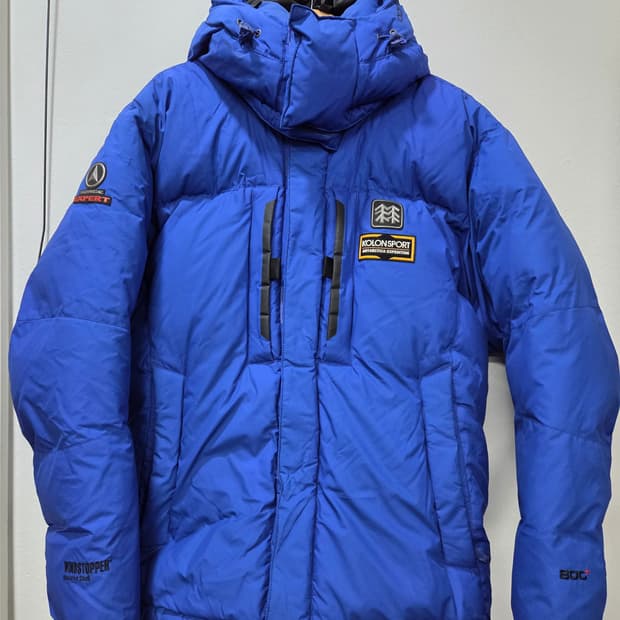 코오롱스포츠 블루 헤비 구스다운 패딩 히말라야