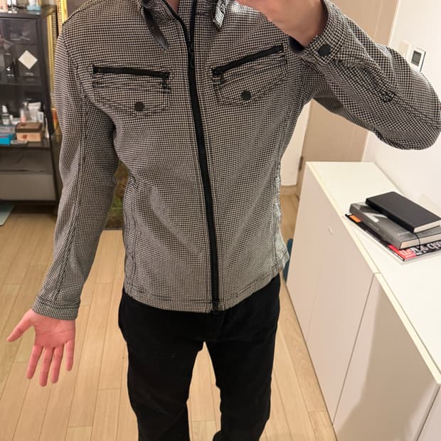 nicole club for men 체크집업자켓