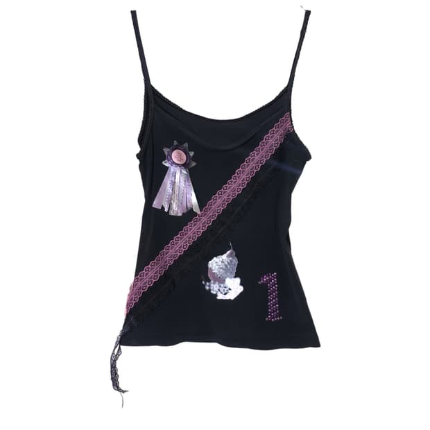 dark gray lace muffin sleeveless