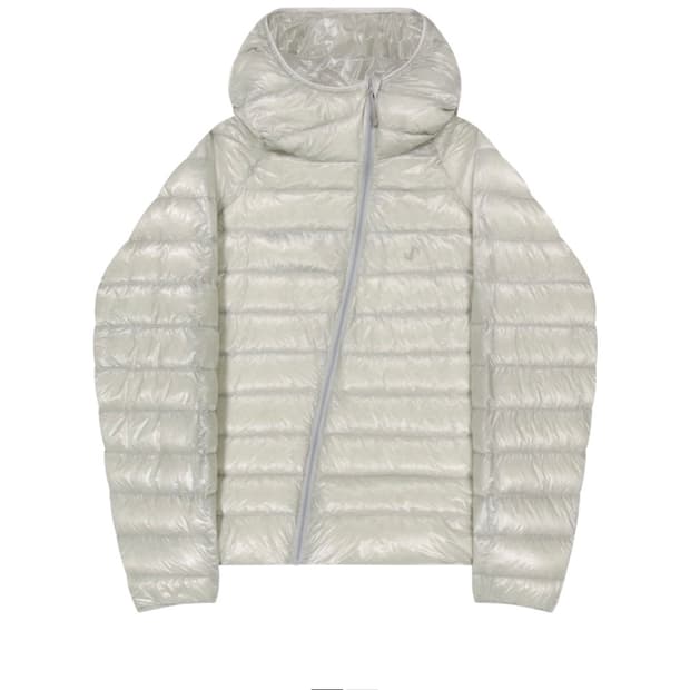 오호스 라이트 다운 후디드 자켓 그레이