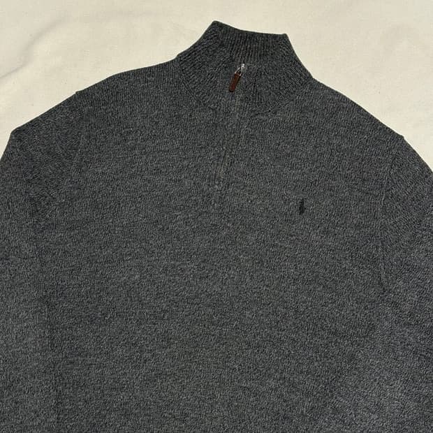 XL 폴로랄프로렌 차콜 반집업 니트