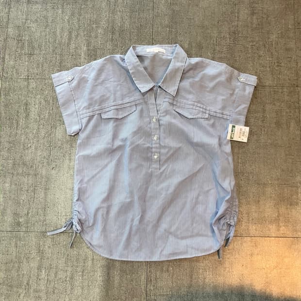 일본 Grove 그로브 핀터깔y2k긱시크 투포켓 셔링반팔셔츠