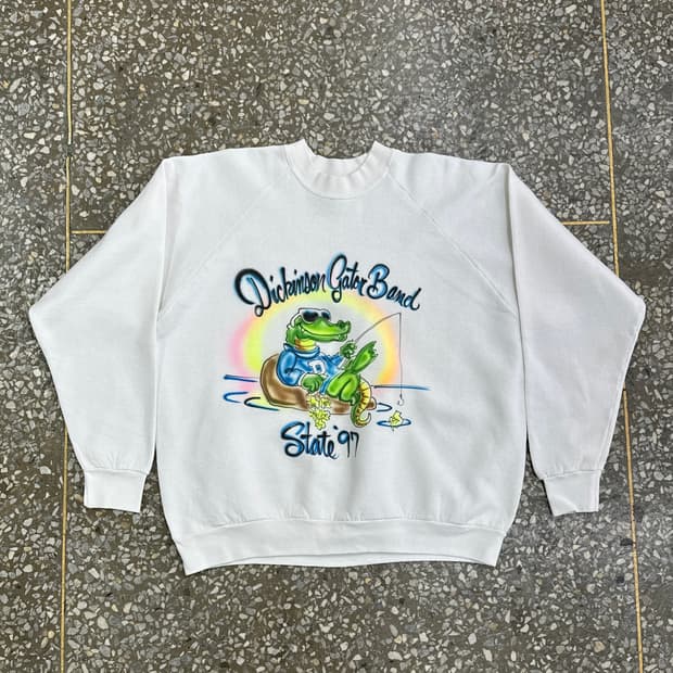 90s FOTL Fishing Crocodile 빈티지 스웻셔츠 XL