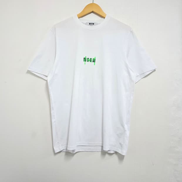 M 100) MSGM 밀라노 반팔티셔츠 화이트
