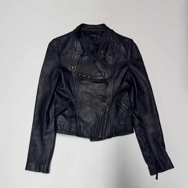 여성 빈티지 y2k 크롭 리얼 양가죽 자켓 44 xs