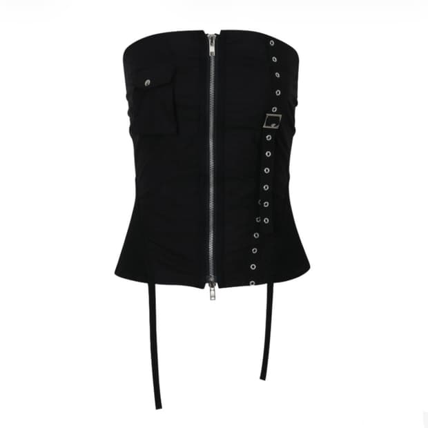 Bohemian seoul grunge biker bustier