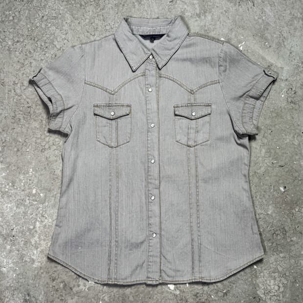 Grey Western Denim Shirt