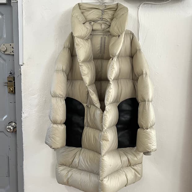 릭오웬스 2021FW 후드 레더포켓 롱패딩