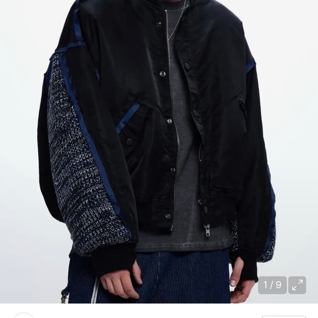 RSSC 알에스에스씨 니트 믹스드 MA-1 점퍼 블랙 1사이즈