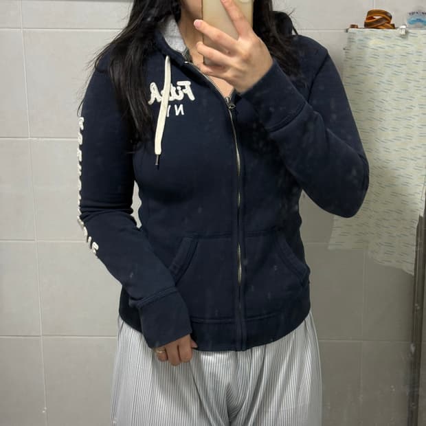 대대장) 아베크롬비 네이비 딱붙 후드집업