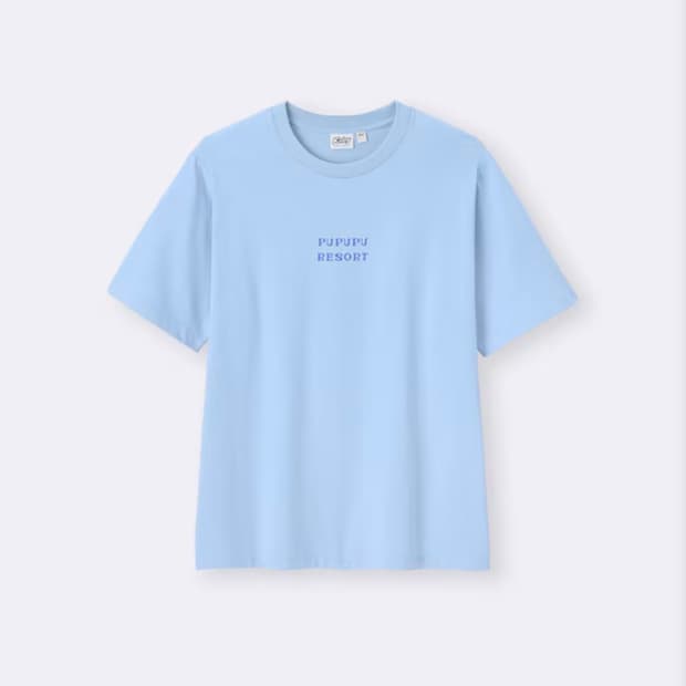 [3XL] GU 커비 그래픽티셔츠 스카이블루 하늘색