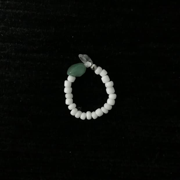 [히카로이] 원앤온리 004 아마조나이트 칩석 반지