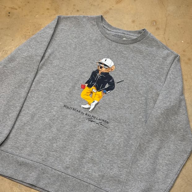 M 폴로랄프로렌 폴로베어 골프 그레이 맨투맨