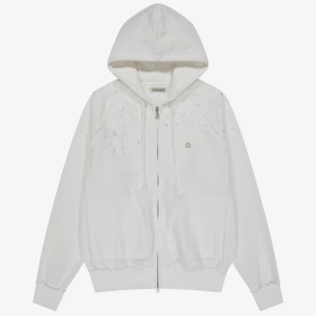 코이세이오 트윙클 후드집업 화이트