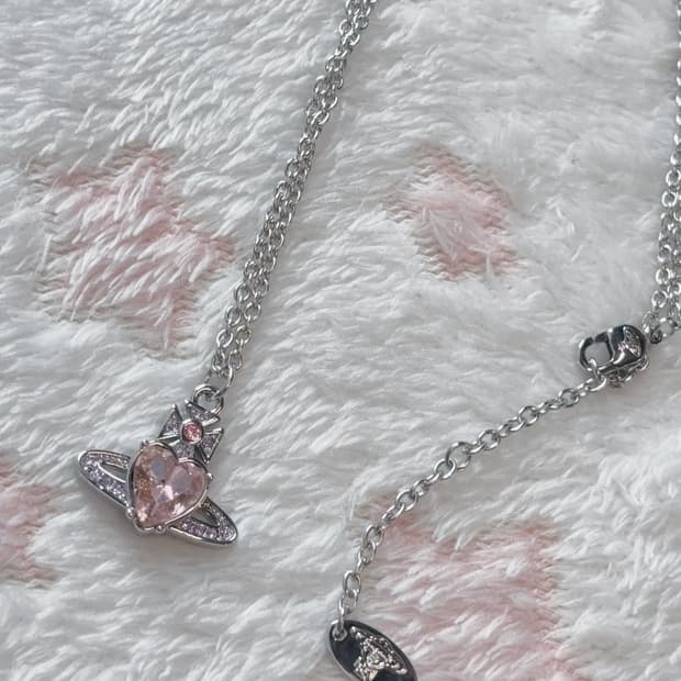 비비안웨스트우드 목걸이 아리엘라 크리스탈 핑크 실버 목걸이