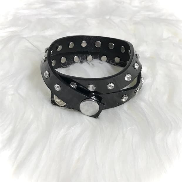 빈티지 펑크 크리스탈 찡 뱅글 팔찌