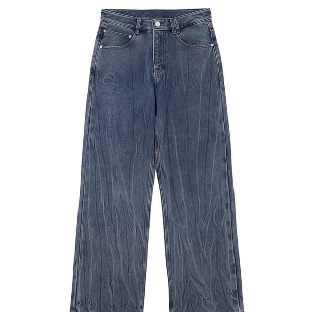 데케트 Mid Rise Wide Jeans DCPT027 CRBLUE