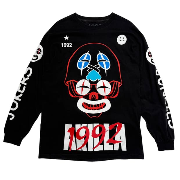 AKIRA 아키라 빈티지 프린팅 블랙 롱슬리브 L