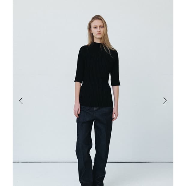 Le17septembre  RIBBED MOCK NECK HALF SLE