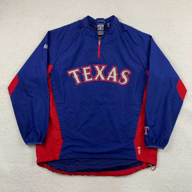 마제스틱 어센틱 MLB 텍사스 레인저스 바람막이 웜업