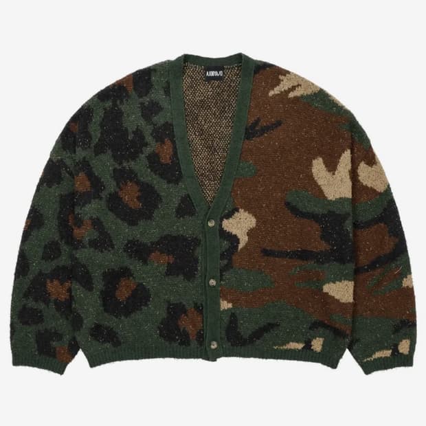 아조바이아조 Camouflage Leopard Cardigan [KHAK