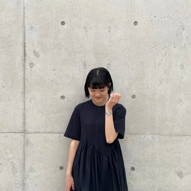 코스 애시메트릭 웨이스트 원피스