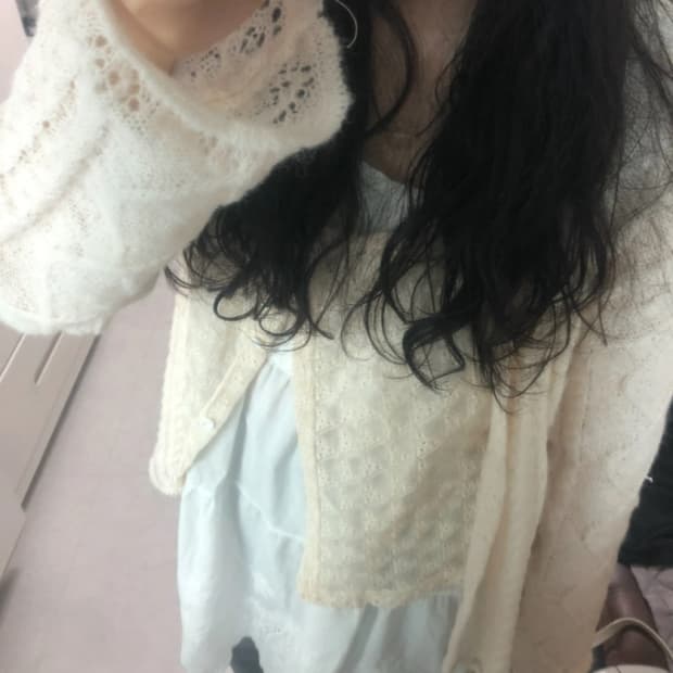 아이보리 울 가디건 