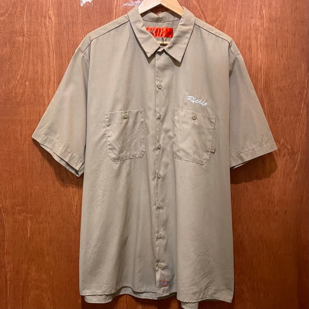 (2XL) Dickies 디키즈 반팔 워크 셔츠 자수 프린팅