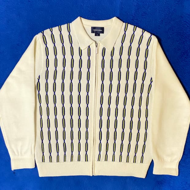 디스이즈네버댓 체인 폴로 집업 니트 L