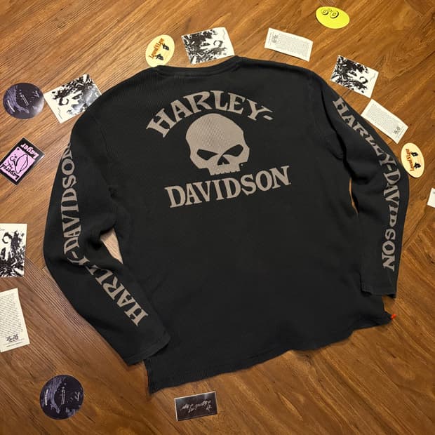 Harley davidson skull cotton waffle knit
