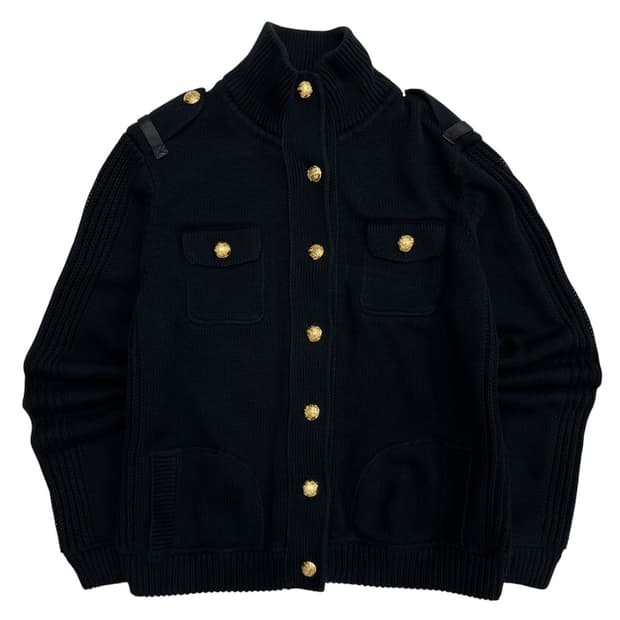 폴로 랄프로렌 00s 금장버튼 블랙 집업 XL