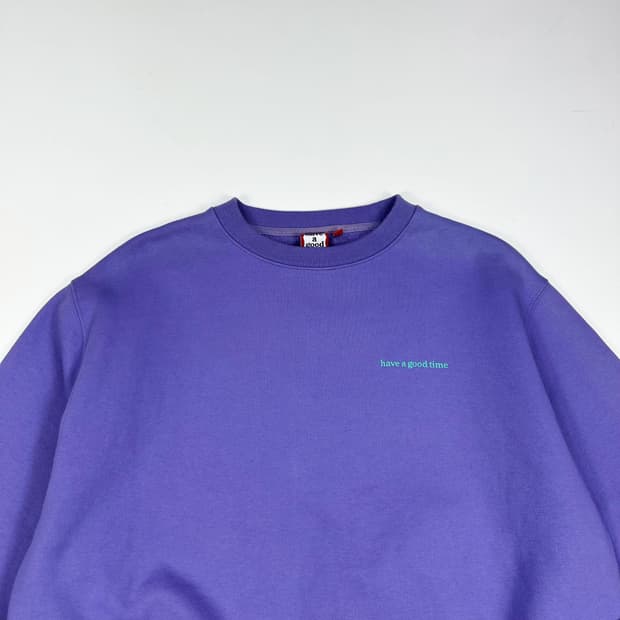 해브어굿타임 (해굿타) 퍼플 백로고 맨투맨 (L)